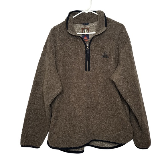 Nike ACG Other - Vintage Nike ACG Men's 90's Brown Sherpa 1/4 Zip Pullover Medium
